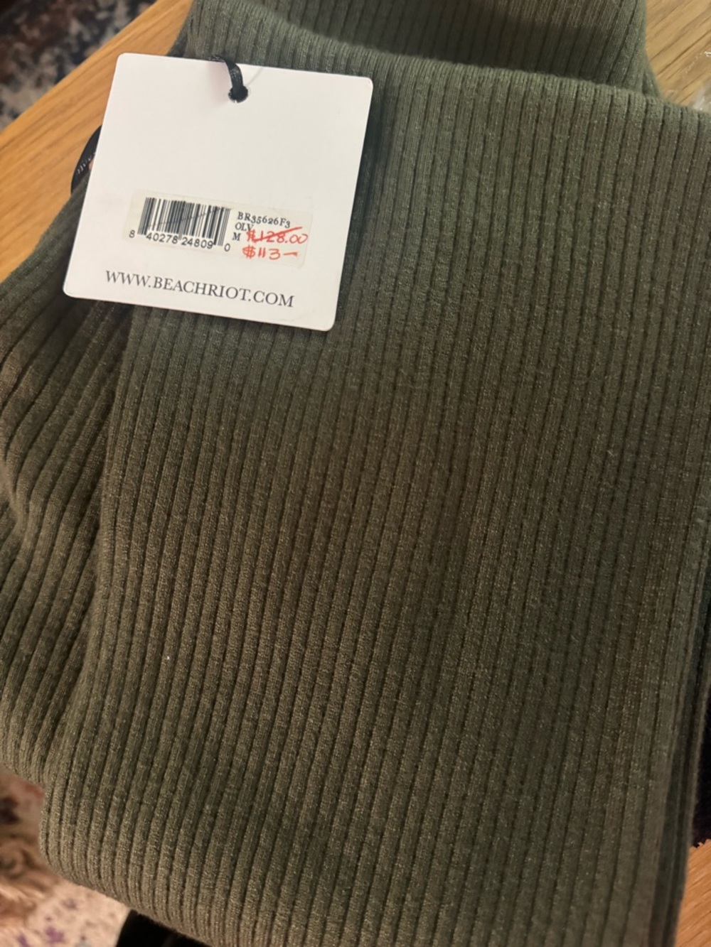 Beach Riot Olive Rib Tory Pant - Picture 4 of 4